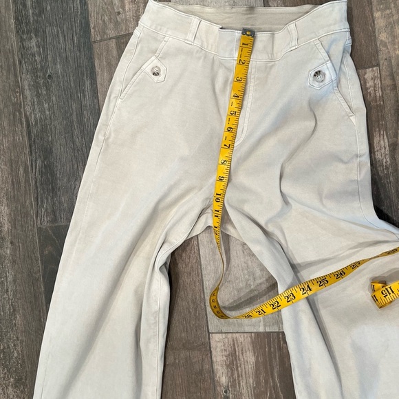 Spanx Stretch Twill Cropped Straight Wide Leg Pants Tan Medium - Picture 8 of 11